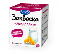 Закваска &quot;Ацидолакт&quot; 4 пакетика VIVO (0.5 г)