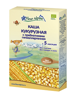 Каша детская Органик безмолочная кукурузная с пребиотиками с 5 мес. Fleur Alpine (175 г)