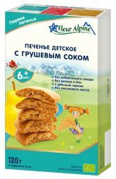 Печенье детское Органик &quot;С грушевым соком&quot; с 6 мес. Fleur Alpine (120 г)