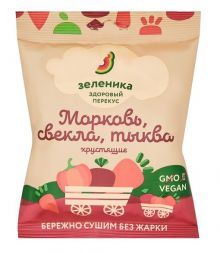 Здоровый овощной перекус из моркови, свеклы и тыквы Зеленика (30 г)