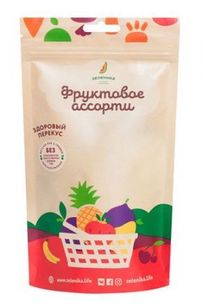 Здоровый фруктовый перекус из фруктового ассорти Зеленика (20 г)