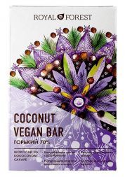 Шоколад кокосовый Горький  70% Vegan Coconut Bar Royal Forest (50 г)